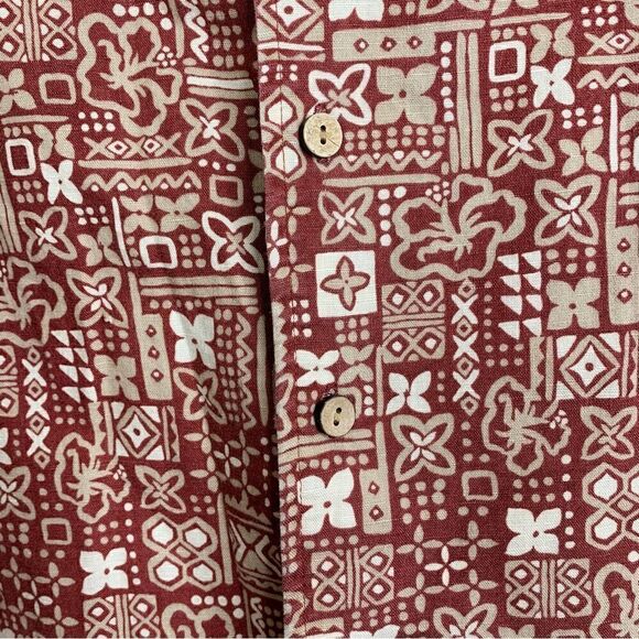 Eddie Bauer Linen Blend Men’s Size Large Hawaiian Button Down Shirt - Picture 3 of 12